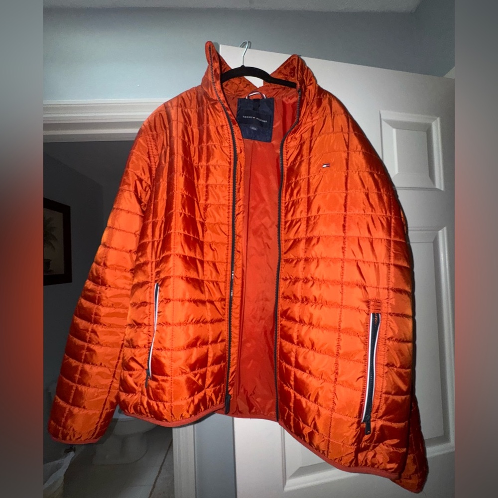 tommy hilfiger orange men’s jacket
